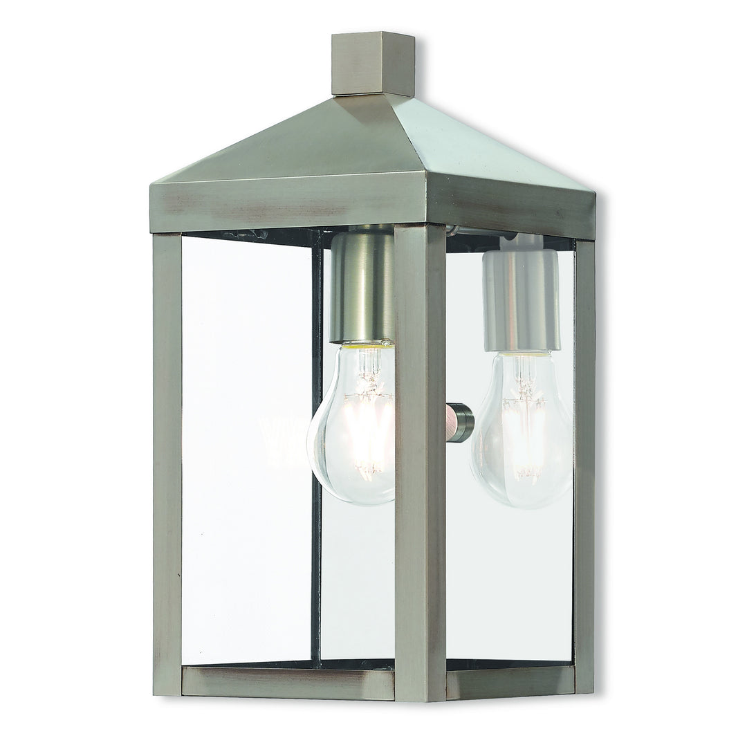 Livex Lighting 20582-91  Nyack Outdoor Brushed Nickel W/ Polished Chrome Stainless Steel
