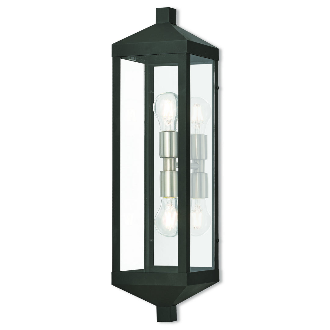 Livex Lighting 20583-04  Nyack Outdoor Black W/ Brushed Nickel Cluster And Polished Chrome Stainless Steel