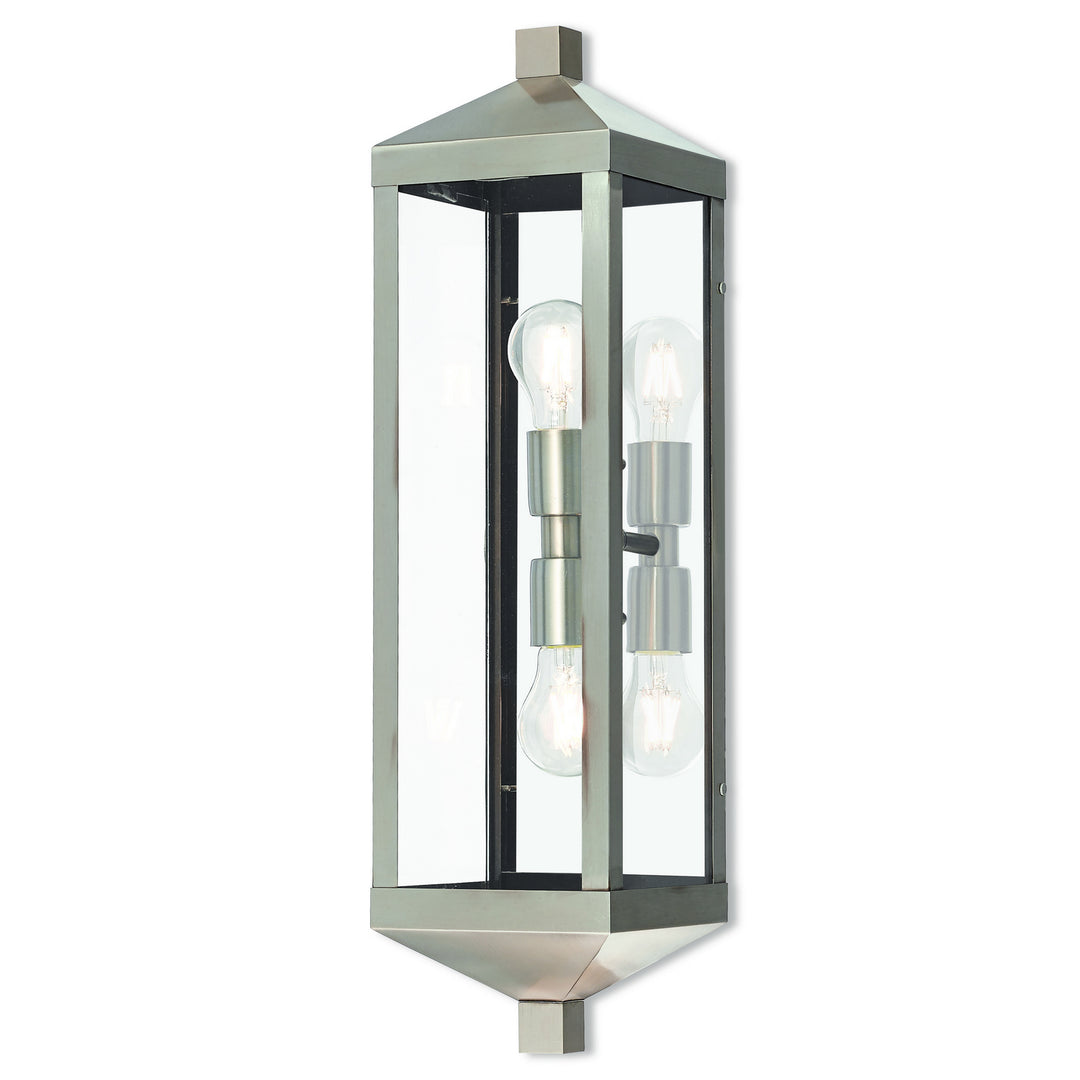 Livex Lighting 20583-91  Nyack Outdoor Brushed Nickel W/ Polished Chrome Stainless Steel