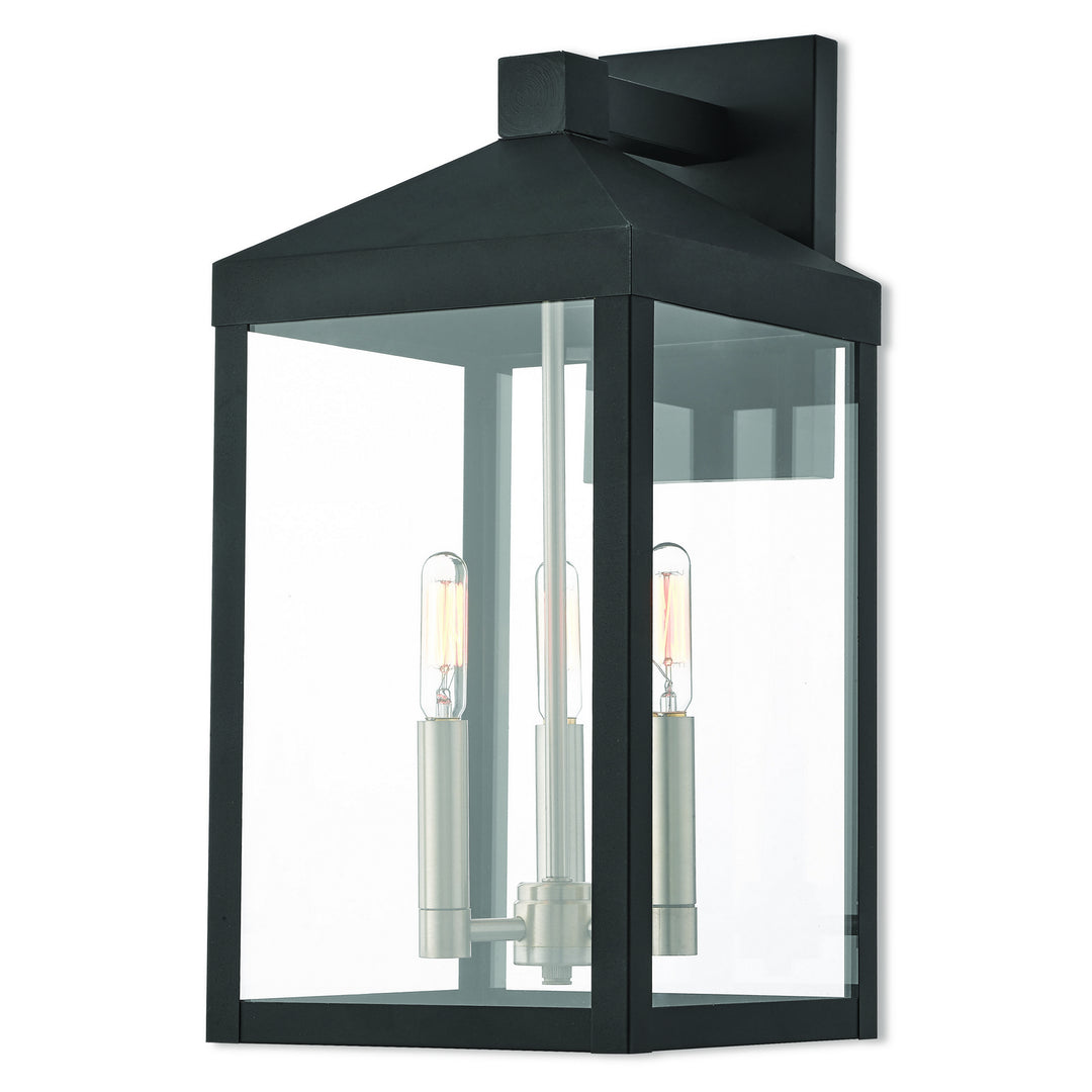 Livex Lighting 20584-04  Nyack Outdoor Black W/ Brushed Nickel Cluster