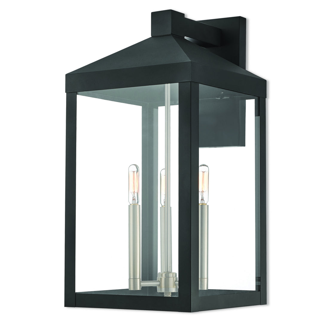 Livex Lighting 20585-04  Nyack Outdoor Black W/ Brushed Nickel Cluster