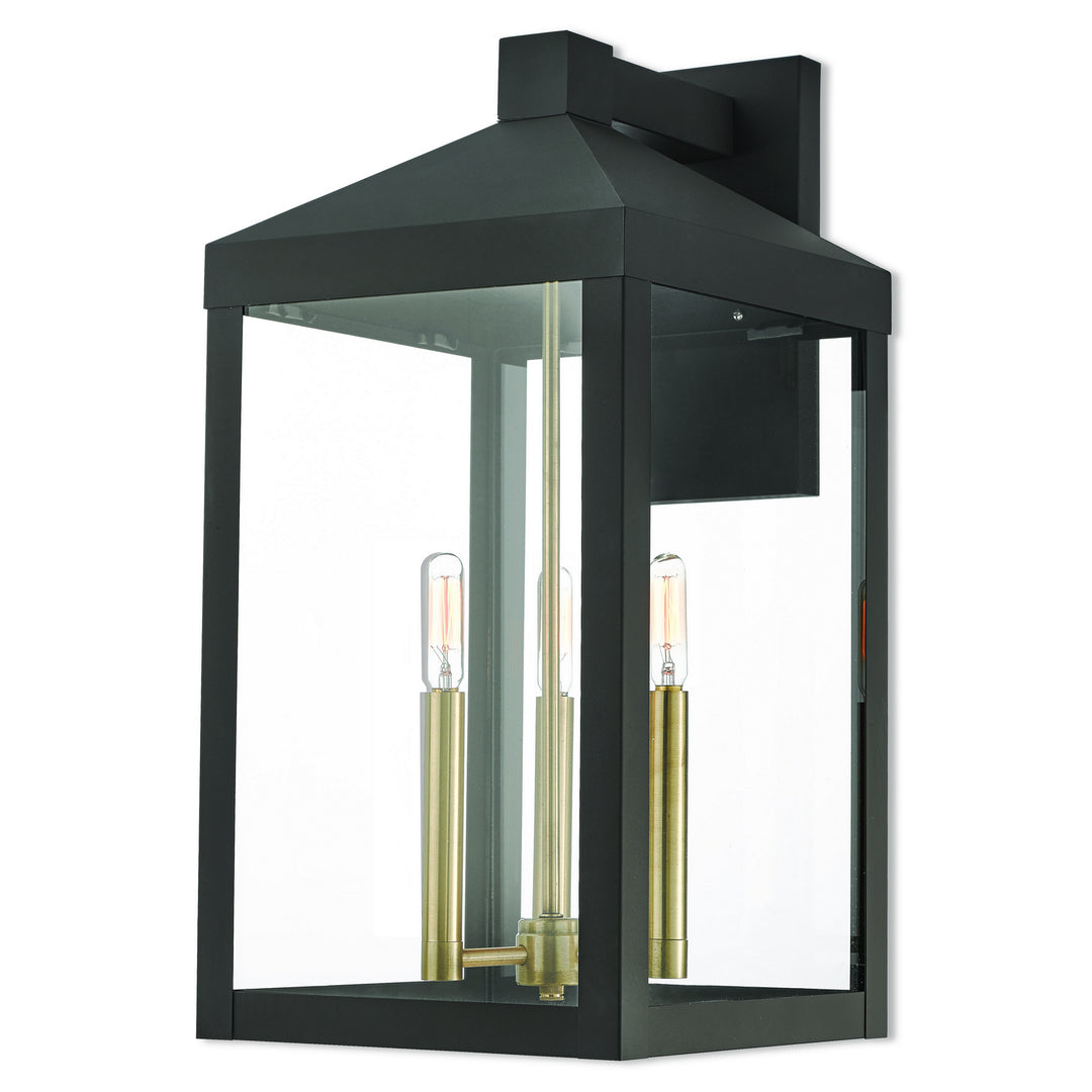 Livex Lighting 20585-07  Nyack Outdoor Bronze W/ Antique Brass Cluster