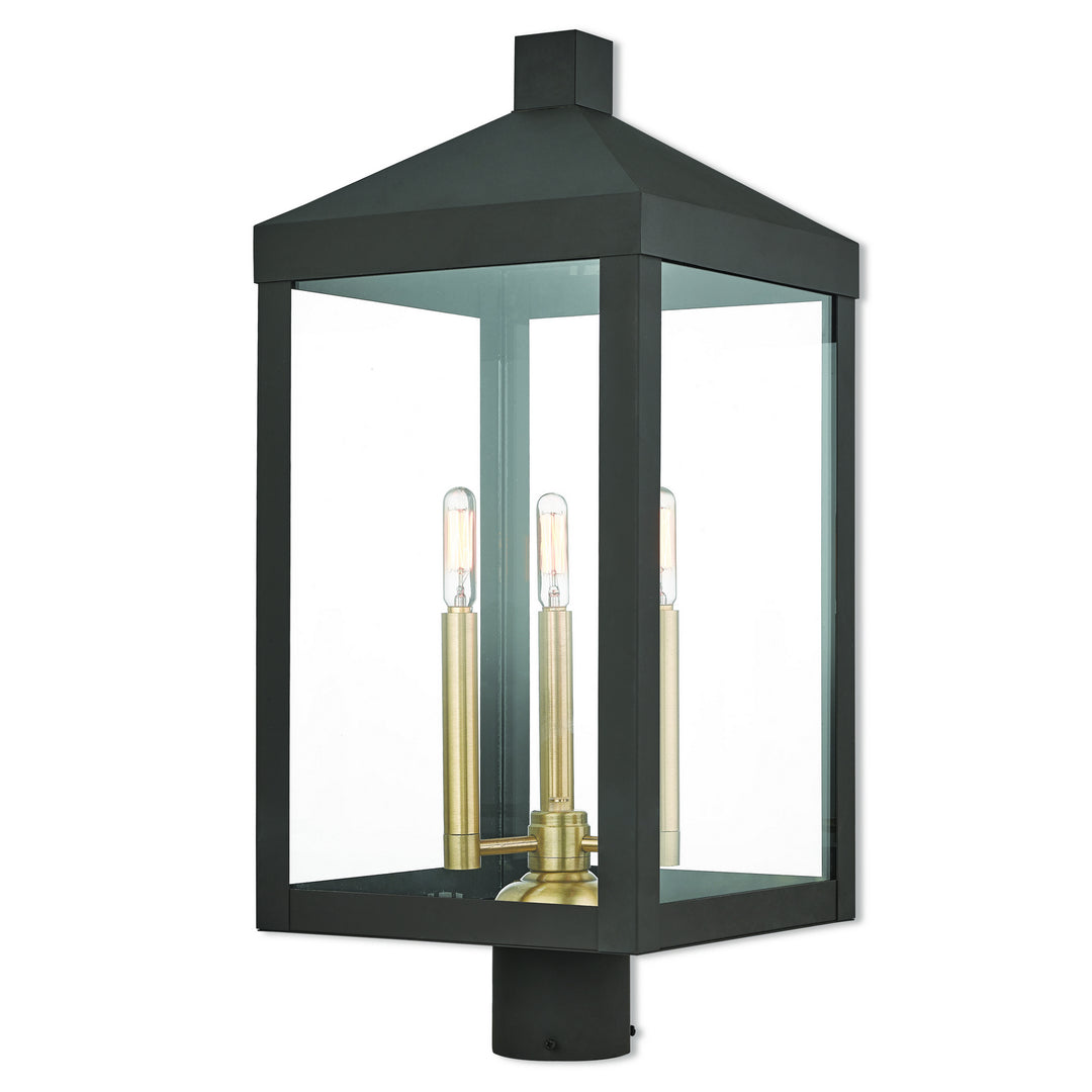 Livex Lighting 20586-07  Nyack Outdoor Bronze W/ Antique Brass Cluster