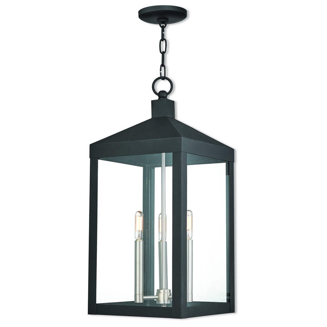 Livex Lighting 20587-04  Nyack Outdoor Black W/ Brushed Nickel Cluster