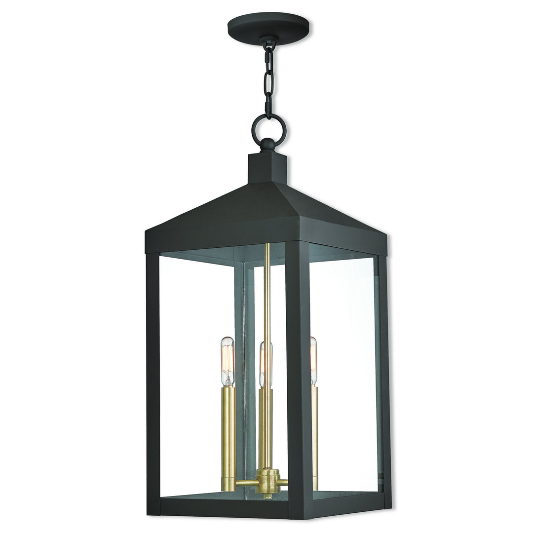 Livex Lighting 20587-07  Nyack Outdoor Bronze W/ Antique Brass Cluster