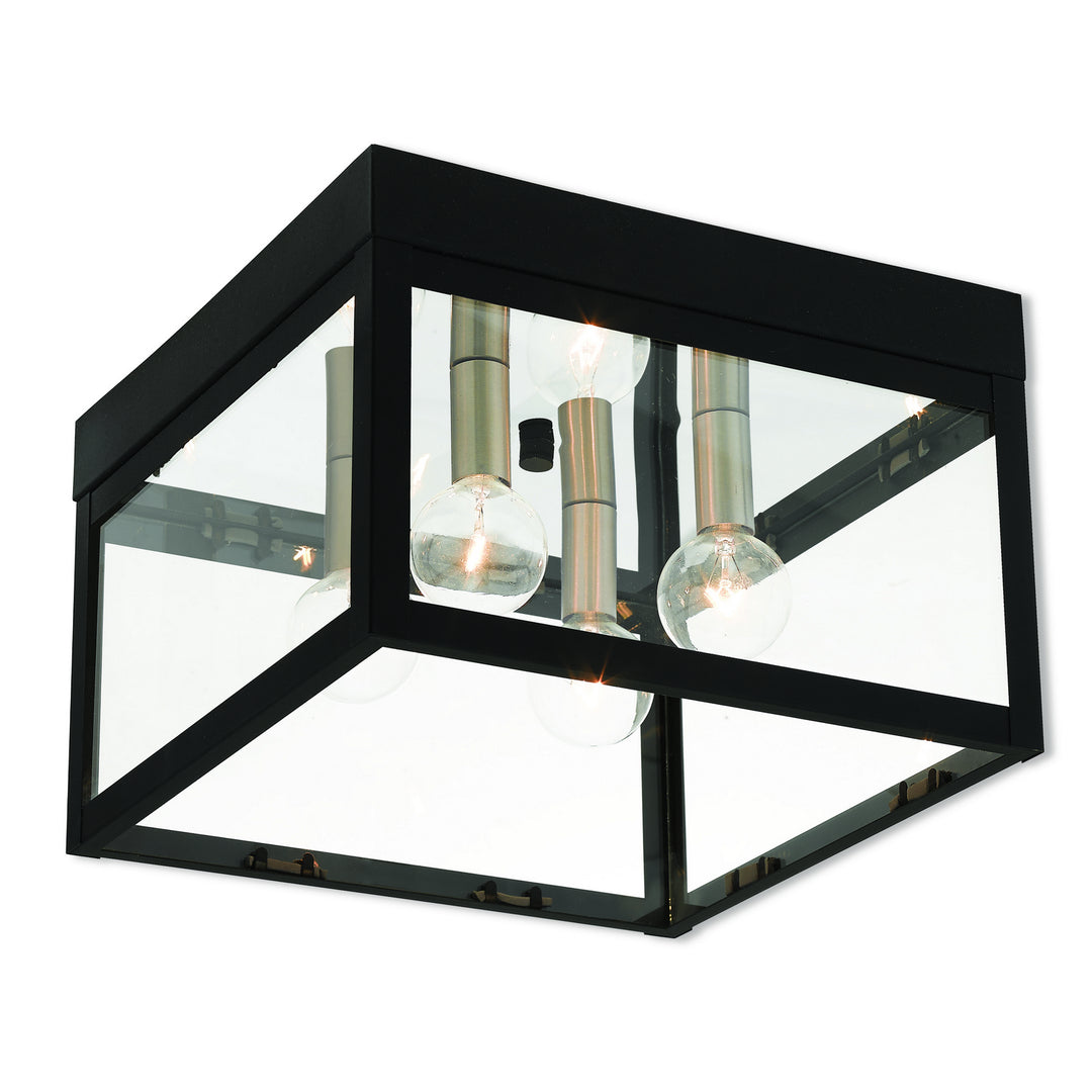 Livex Lighting 20589-04  Nyack Outdoor Black W/ Brushed Nickel Cluster