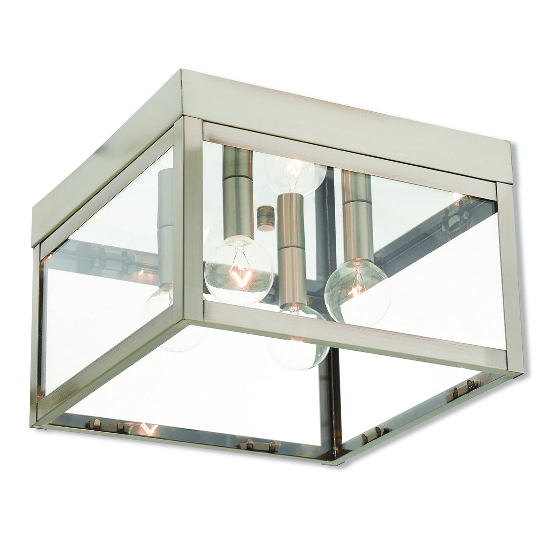 Livex Lighting 20589-91  Nyack Outdoor Brushed Nickel W/ Polished Chrome Stainless Steel