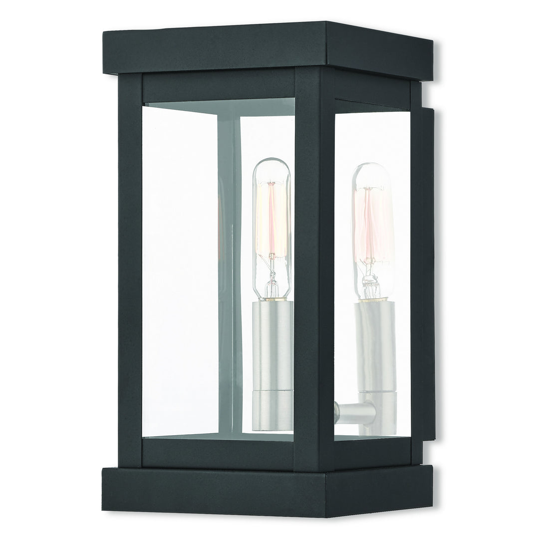 Livex Lighting 20701-04  Hopewell Outdoor Black W/ Brushed Nickel Cluster And Polished Chrome Stainless Steel