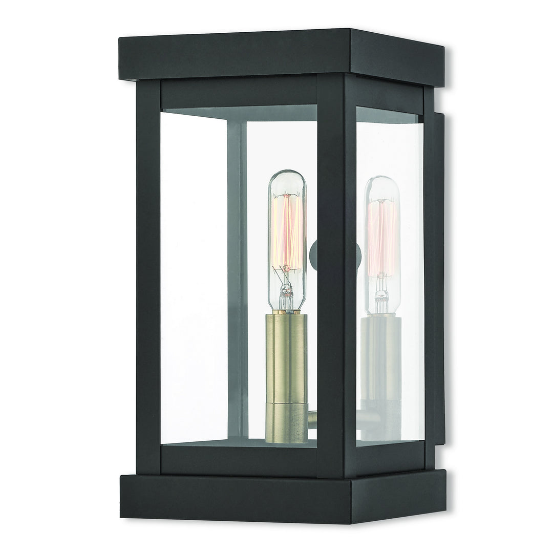 Livex Lighting 20701-07  Hopewell Outdoor Bronze W/ Antique Brass Cluster And Polished Chrome Stainless Steel