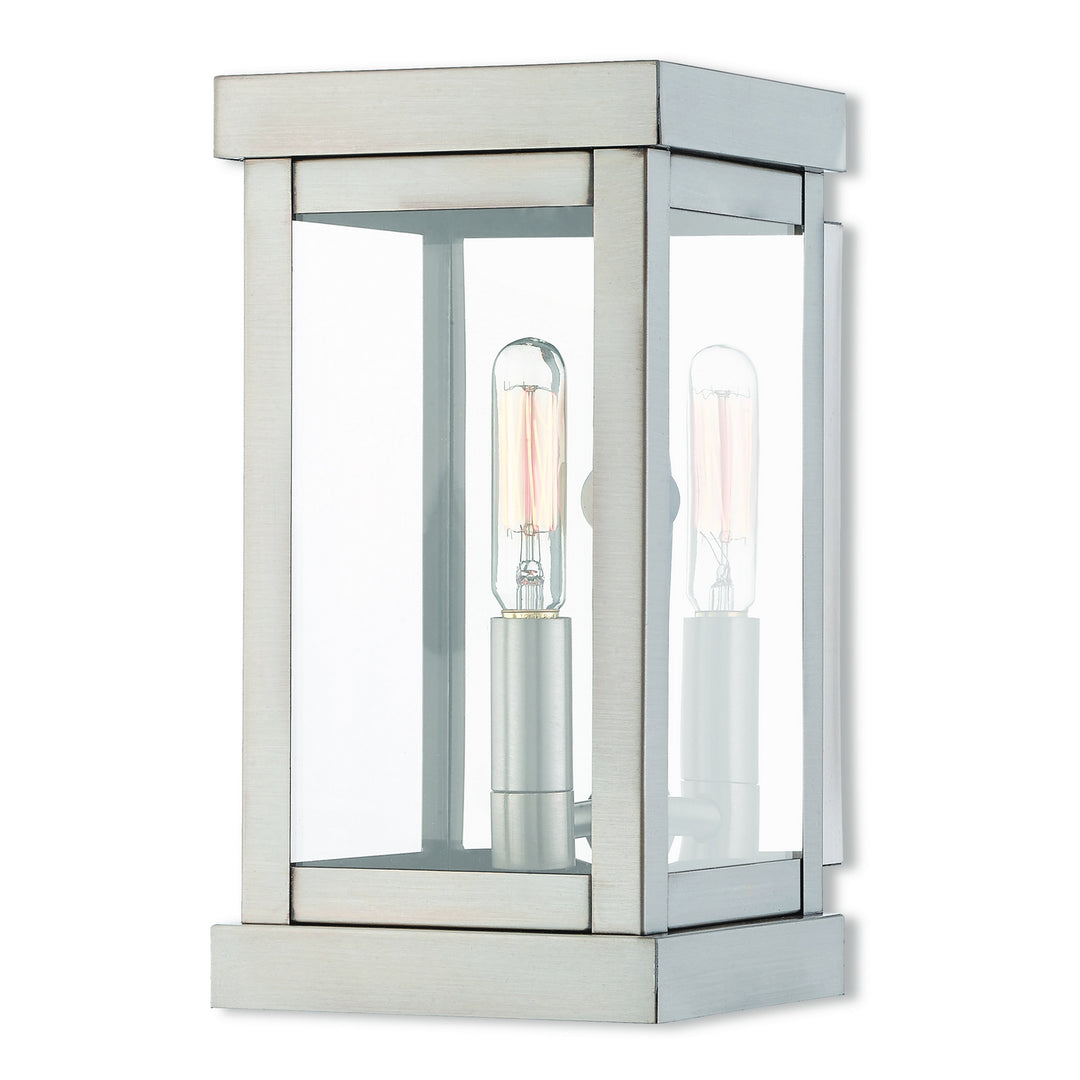 Livex Lighting 20701-91  Hopewell Outdoor Brushed Nickel W/ Polished Chrome Stainless Steel