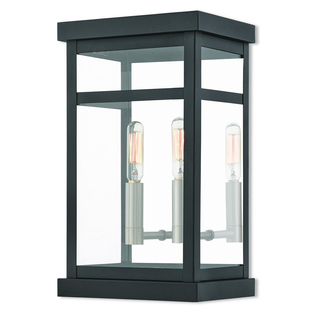 Livex Lighting 20702-04  Hopewell Outdoor Black W/ Brushed Nickel Cluster And Polished Chrome Stainless Steel