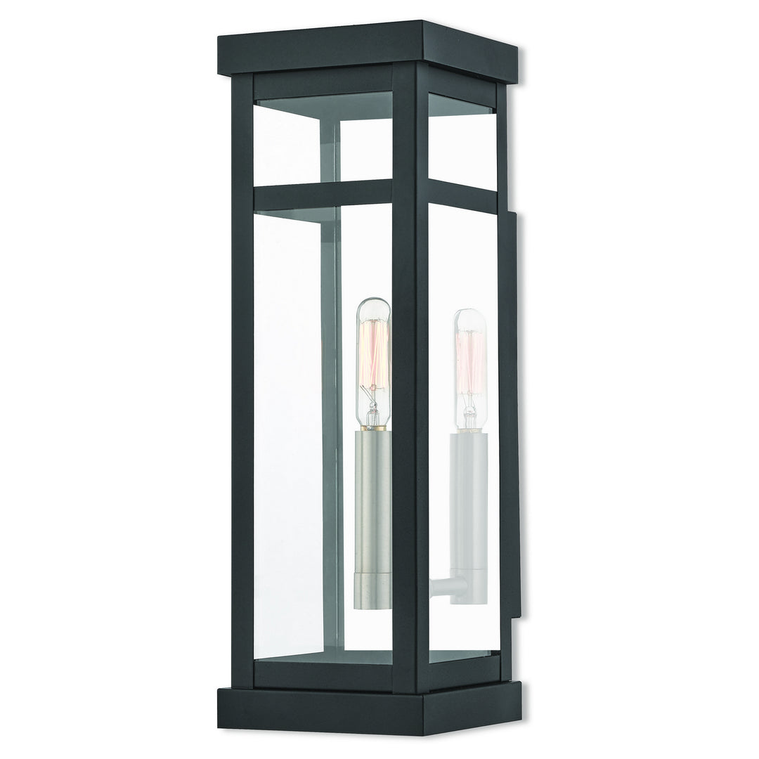 Livex Lighting 20703-04  Hopewell Outdoor Black W/ Brushed Nickel Cluster And Polished Chrome Stainless Steel