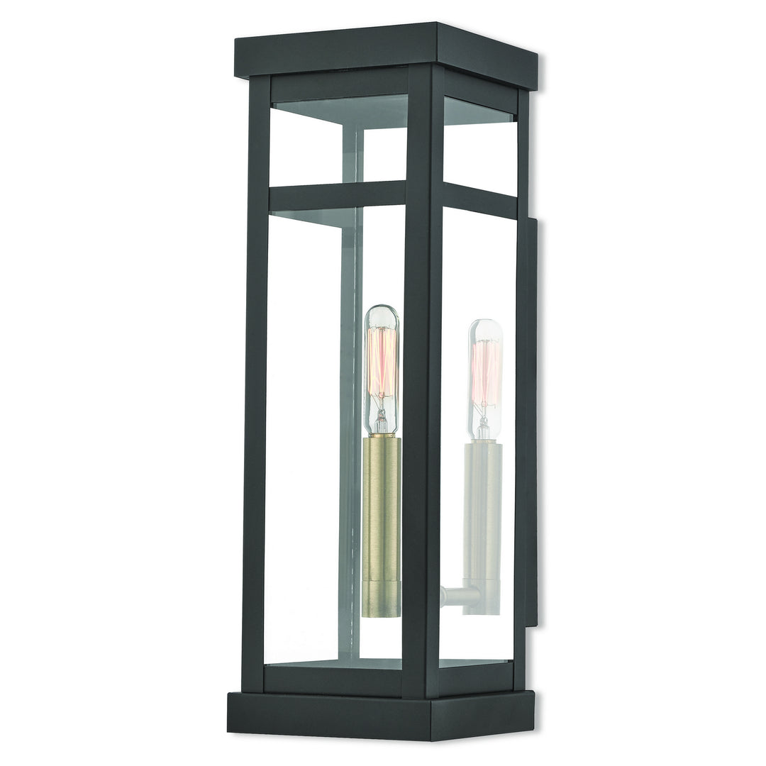 Livex Lighting 20703-07  Hopewell Outdoor Bronze W/ Antique Brass Cluster And Polished Chrome Stainless Steel