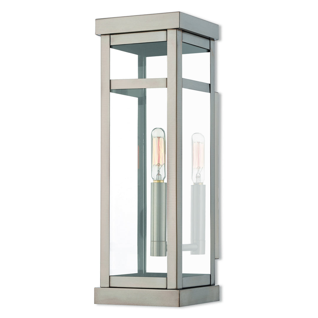 Livex Lighting 20703-91  Hopewell Outdoor Brushed Nickel W/ Polished Chrome Stainless Steel