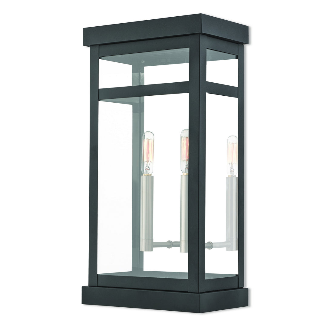 Livex Lighting 20704-04  Hopewell Outdoor Black W/ Brushed Nickel Cluster And Polished Chrome Stainless Steel