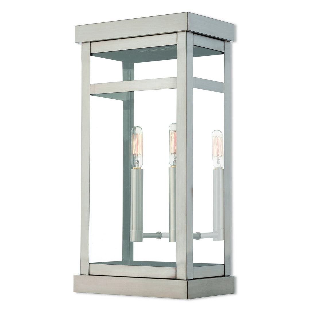 Livex Lighting 20704-91  Hopewell Outdoor Brushed Nickel W/ Polished Chrome Stainless Steel