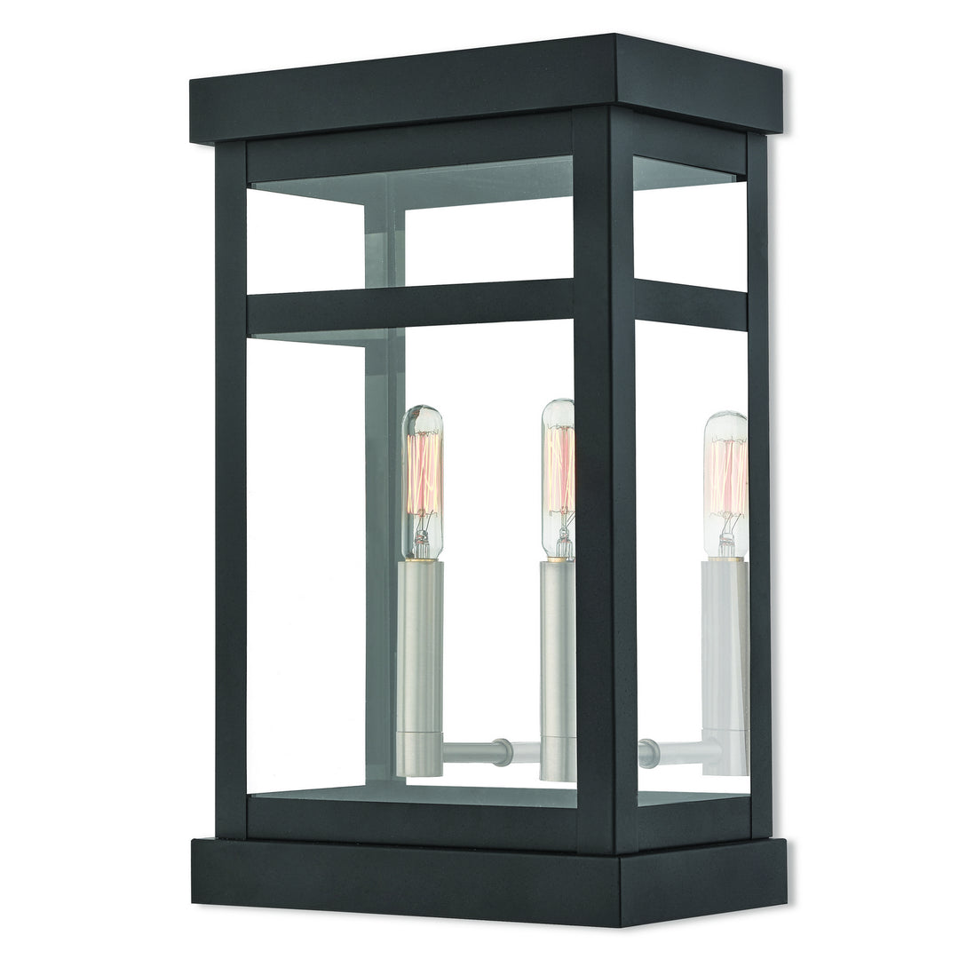Livex Lighting 20705-04  Hopewell Outdoor Black W/ Brushed Nickel Cluster And Polished Chrome Stainless Steel