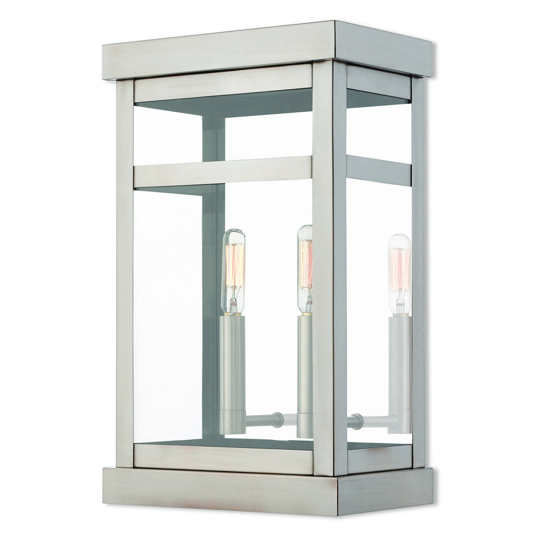 Livex Lighting 20705-91  Hopewell Outdoor Brushed Nickel W/ Polished Chrome Stainless Steel