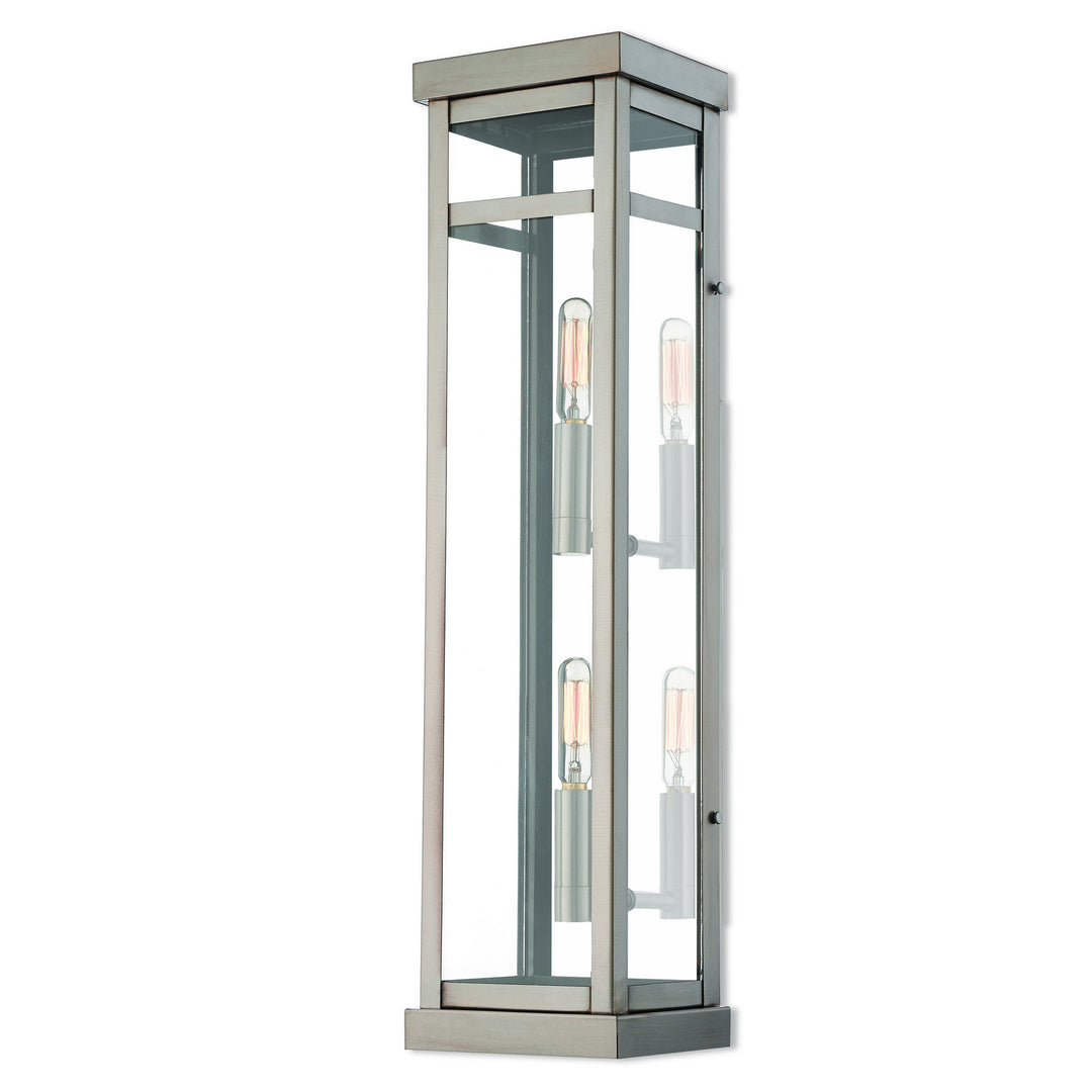 Livex Lighting 20706-91  Hopewell Outdoor Brushed Nickel W/ Polished Chrome Stainless Steel
