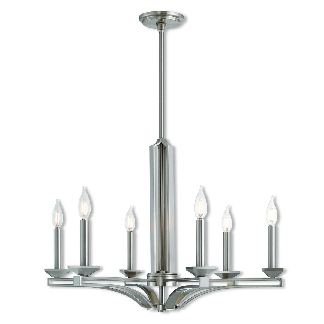 Livex Trumbull 40056-91 Chandelier Light - Brushed Nickel