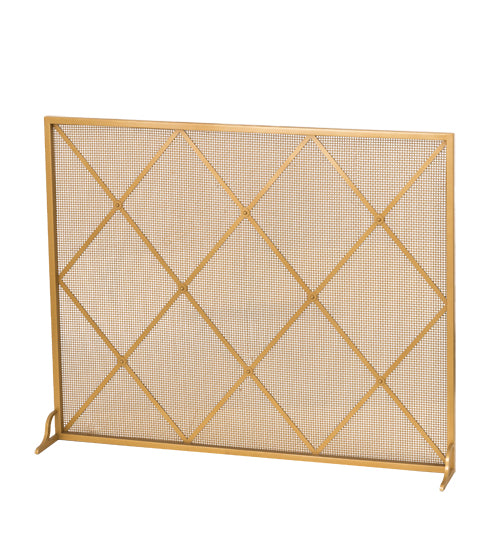 Meyda Tiffany Lighting 81242 Diamonds Fireplace Screen Home Decor Gold, Champ, Gld Leaf