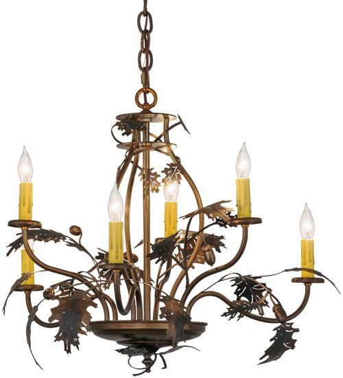 Meyda Tiffany Oak Leaf & Acorn 81244 Chandelier Light - Antique Copper