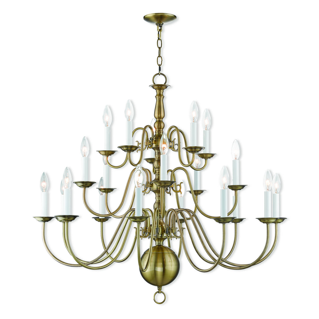 Livex Williamsburgh 5019-01 Chandelier Light - Antique Brass