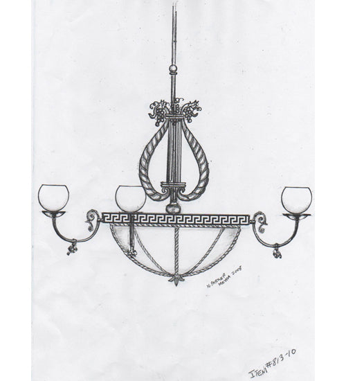 Meyda Tiffany Lyre 106965 Chandelier Light - Lt Burnished Brass Tint/Alabaster Sb