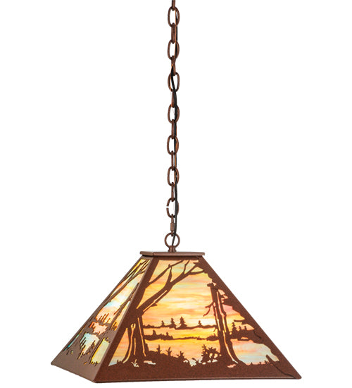 Meyda Tiffany Quiet Pond 81412 Pendant Light - Rust