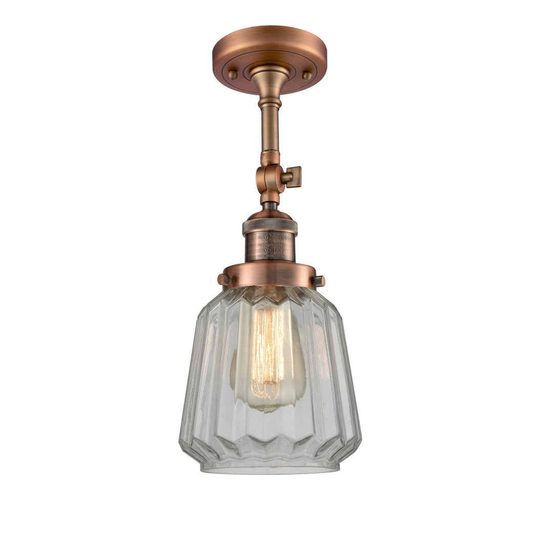 Innovations Franklin Restoration 201F-AC-G142 Ceiling Light - Antique Copper