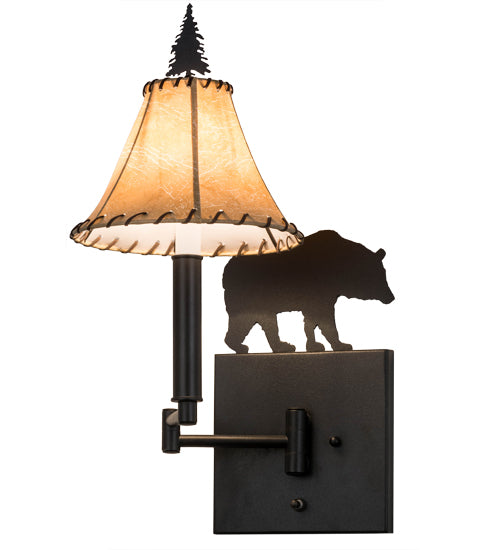 Meyda Tiffany Black Bear 81467 Wall Light - Textured Black