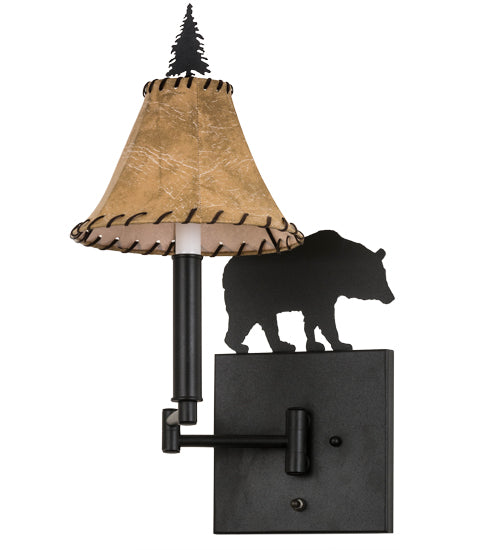 Meyda Tiffany Black Bear 81467 Wall Light - Textured Black