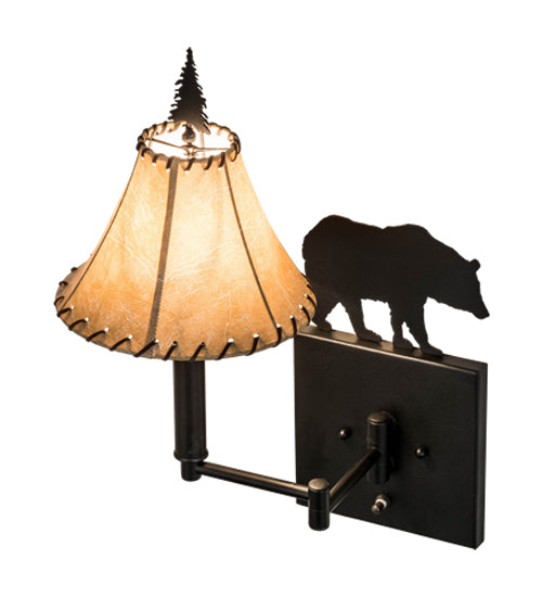 Meyda Tiffany Black Bear 81467 Wall Light - Textured Black