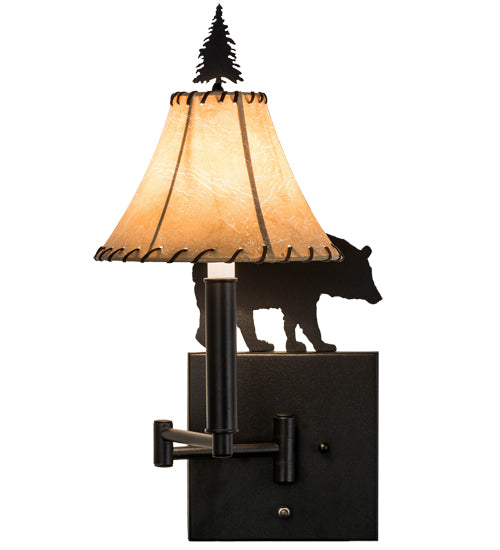 Meyda Tiffany Black Bear 81467 Wall Light - Textured Black