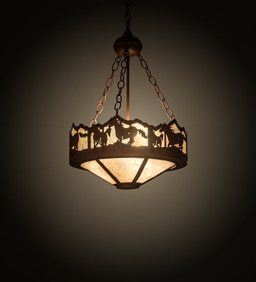 Meyda Tiffany Running Horses 81468 Pendant Light - Rust