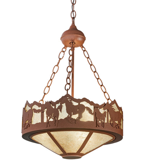 Meyda Tiffany Running Horses 81468 Pendant Light - Rust