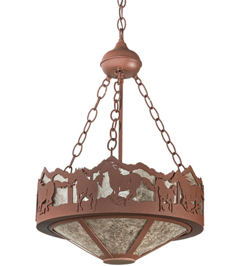 Meyda Tiffany Running Horses 81468 Pendant Light - Rust