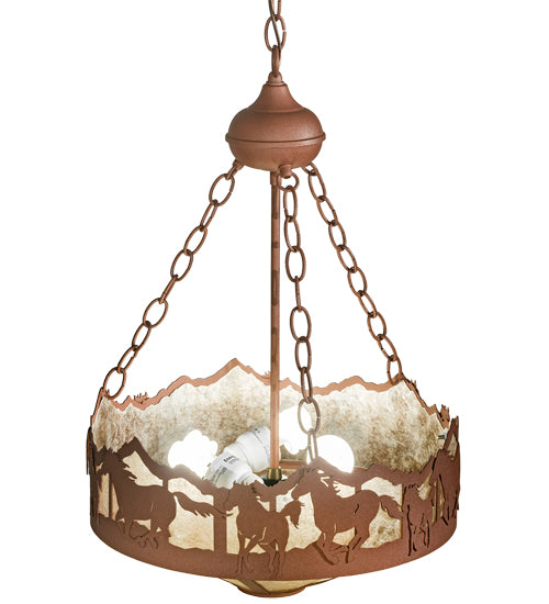 Meyda Tiffany Running Horses 81468 Pendant Light - Rust