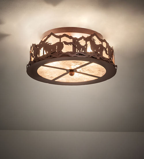 Meyda Tiffany Running Horses 81503 Ceiling Light - Rust