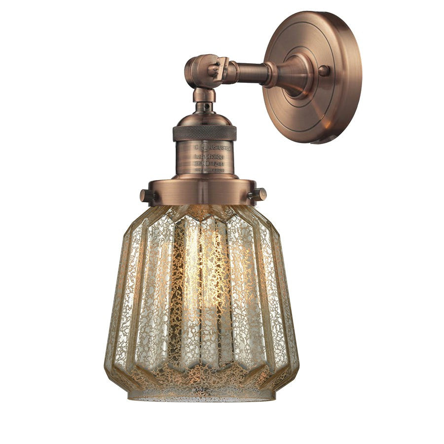 Innovations Franklin Restoration 203-AC-G146 Wall Sconce Light - Antique Copper