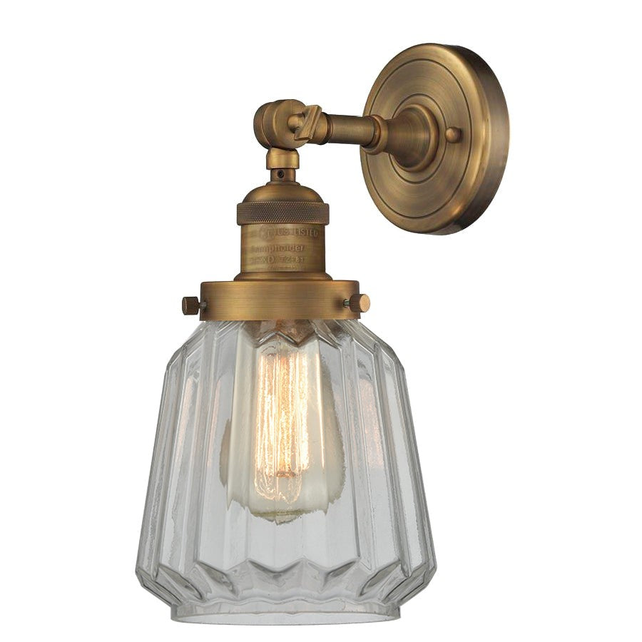 Innovations Franklin Restoration 203-BB-G142 Wall Sconce Light - Brushed Brass