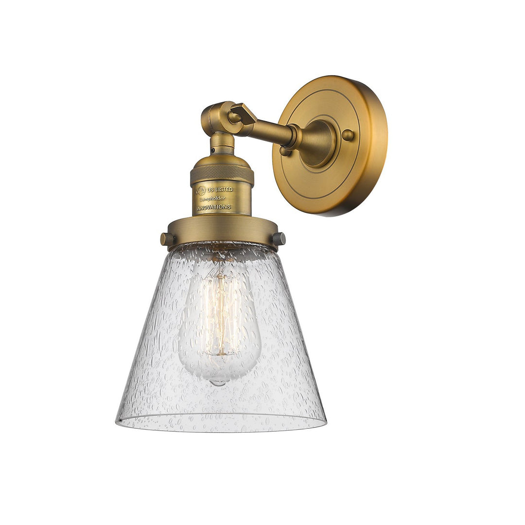 Innovations Franklin Restoration 203-BB-G64 Wall Sconce Light - Brushed Brass