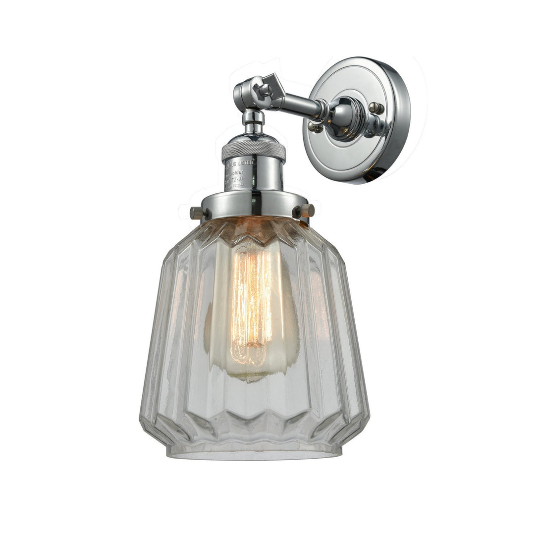 Innovations Franklin Restoration 203-PC-G142 Wall Sconce Light - Polished Chrome