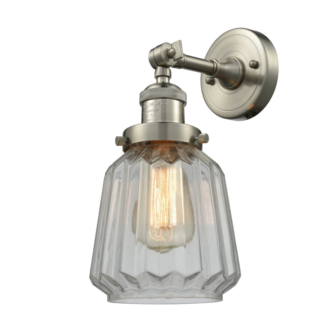 Innovations Franklin Restoration 203-SN-G142 Wall Sconce Light - Brushed Satin Nickel