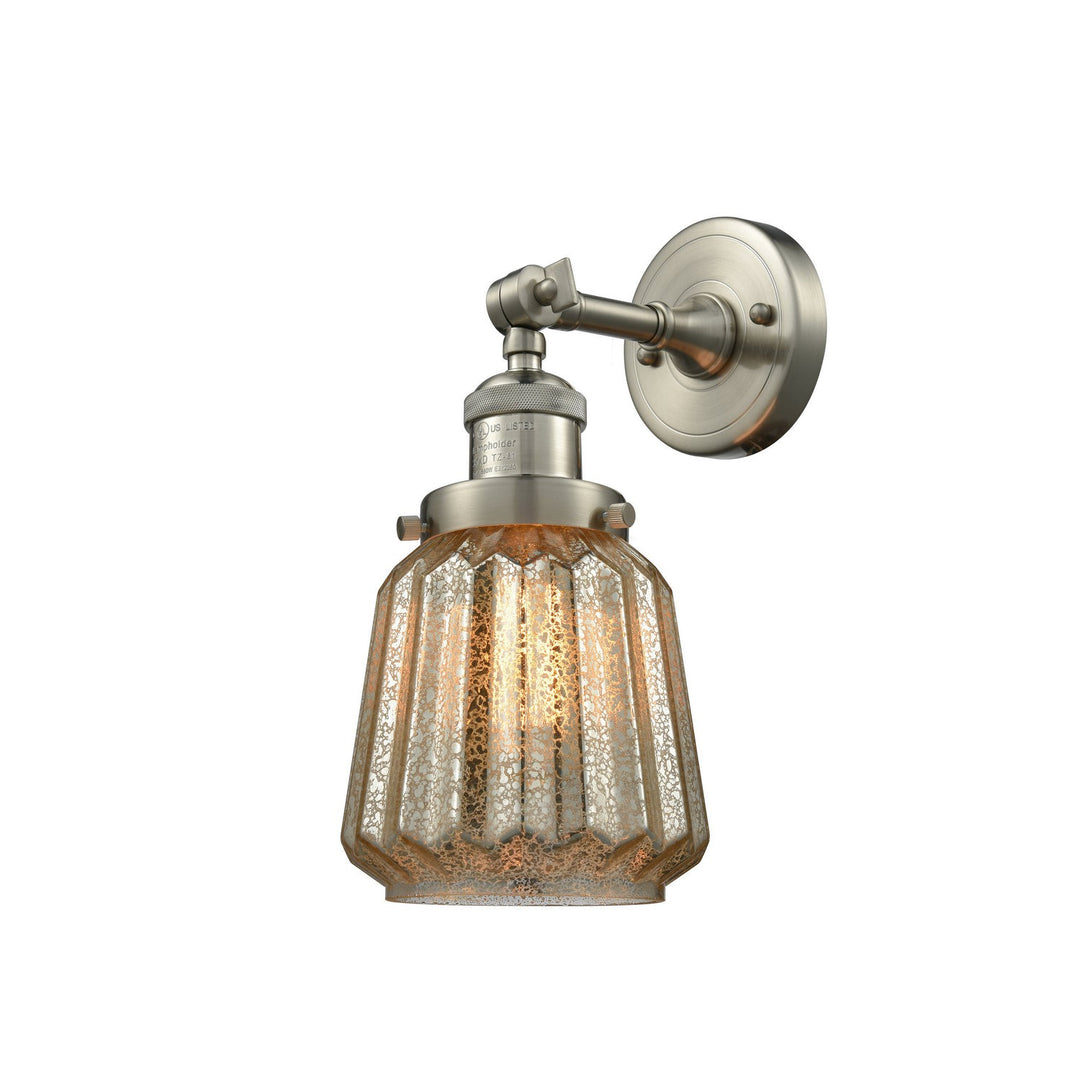 Innovations Franklin Restoration 203-SN-G146 Wall Sconce Light - Brushed Satin Nickel