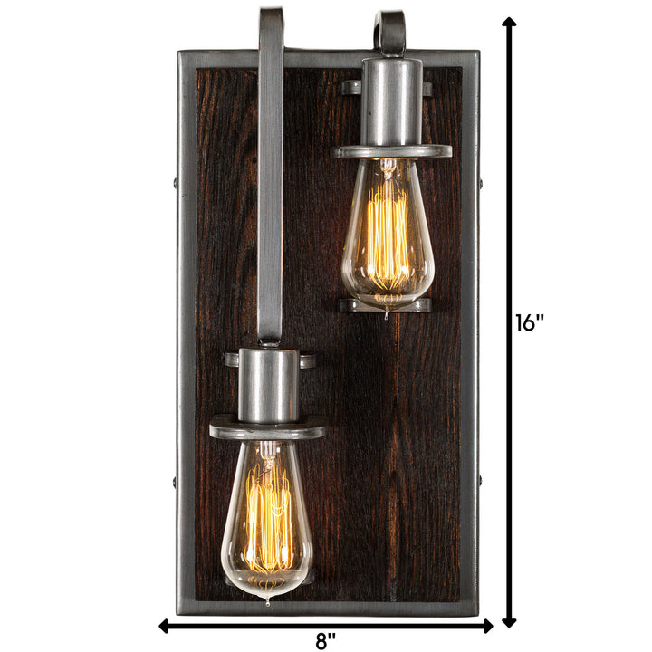 Varaluz Lofty 268W02LSL Wall Sconce Light - Steel