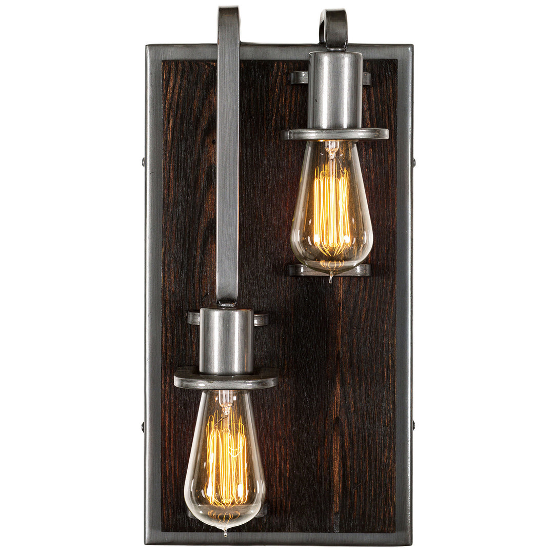 Varaluz Lofty 268W02LSL Wall Sconce Light - Steel