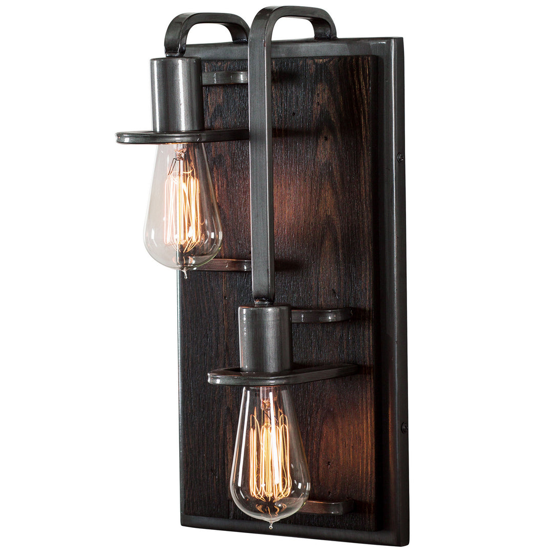 Varaluz Lofty 268W02RSL Wall Sconce Light - Steel