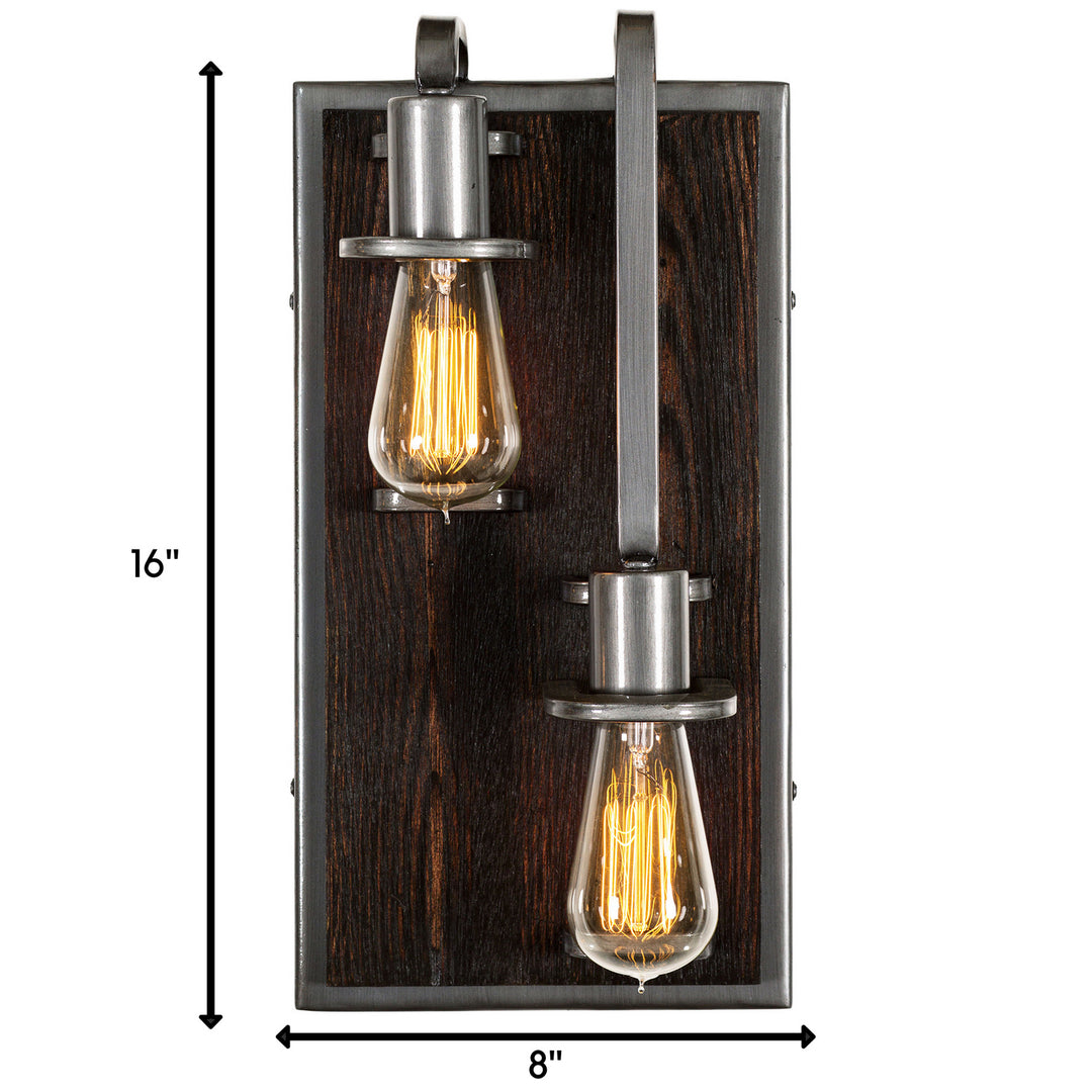Varaluz Lofty 268W02RSL Wall Sconce Light - Steel