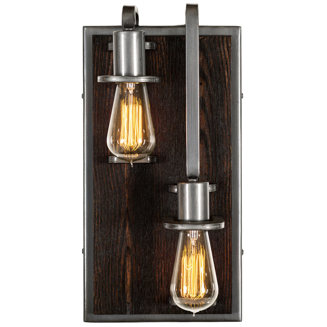 Varaluz Lofty 268W02RSL Wall Sconce Light - Steel